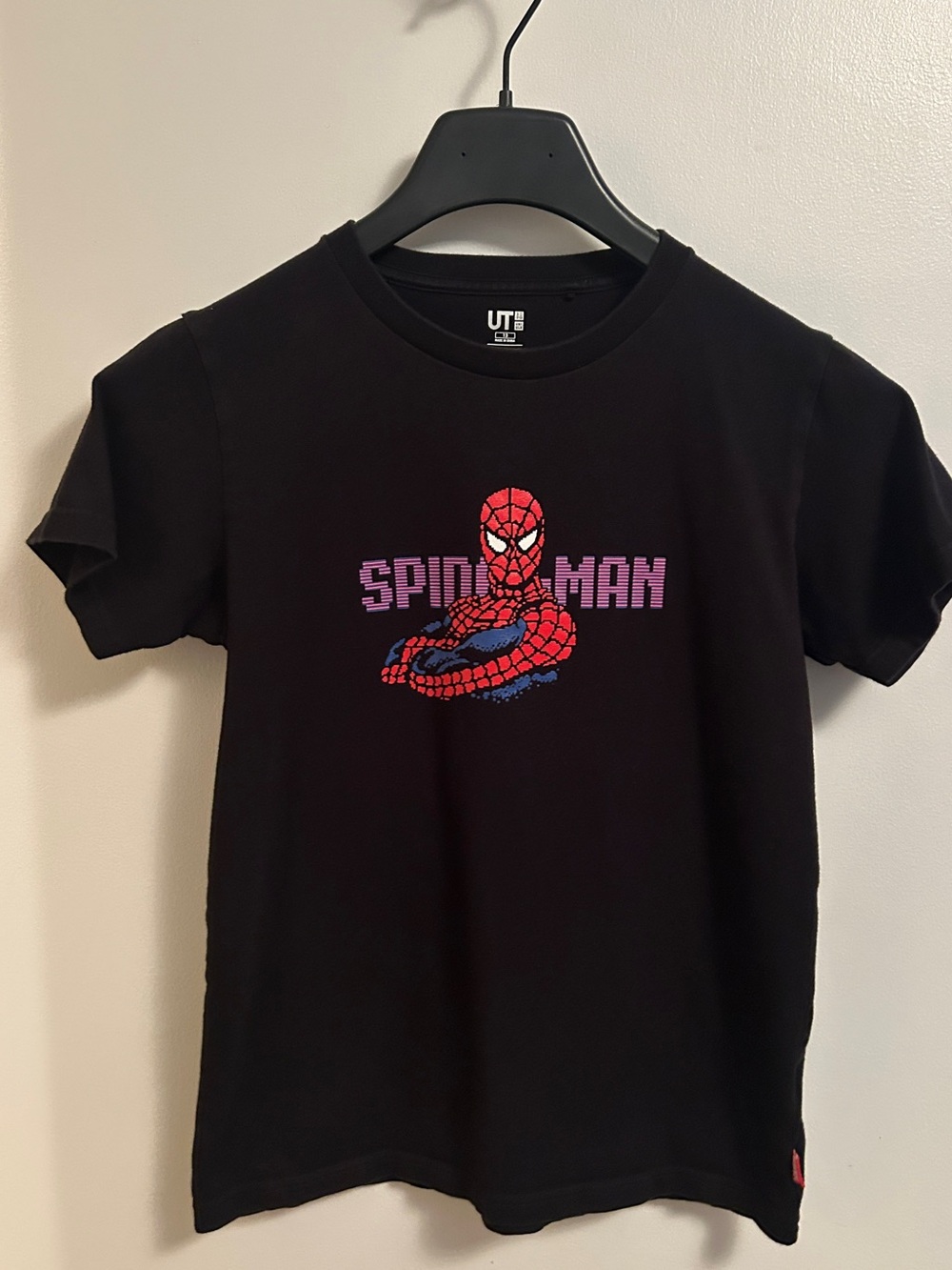 Uniqlo Black Spider-Man Pixel Graphic Tee